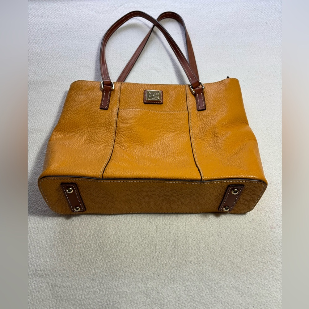 Dooney & Bourke Mustard Yellow Tote with Brown Accents - Picture 3 of 9